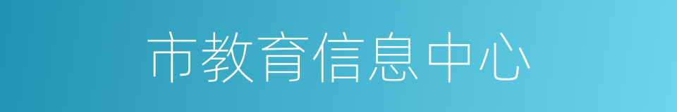 市教育信息中心的同义词