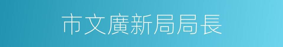 市文廣新局局長的同義詞