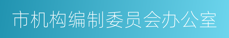 市机构编制委员会办公室的同义词