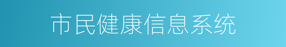 市民健康信息系统的同义词