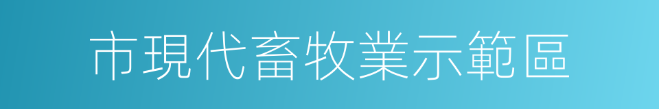 市現代畜牧業示範區的同義詞