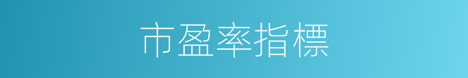 市盈率指標的同義詞