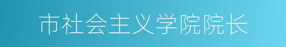 市社会主义学院院长的同义词