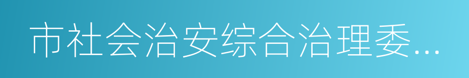 市社会治安综合治理委员会办公室的同义词