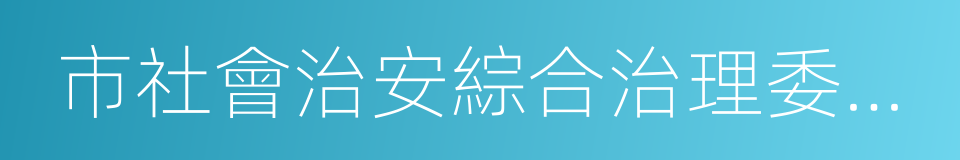 市社會治安綜合治理委員會辦公室的同義詞