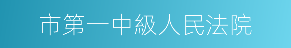 市第一中級人民法院的同義詞