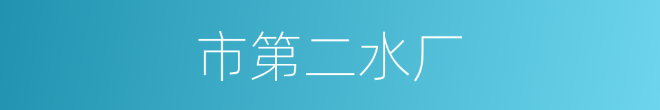 市第二水厂的同义词