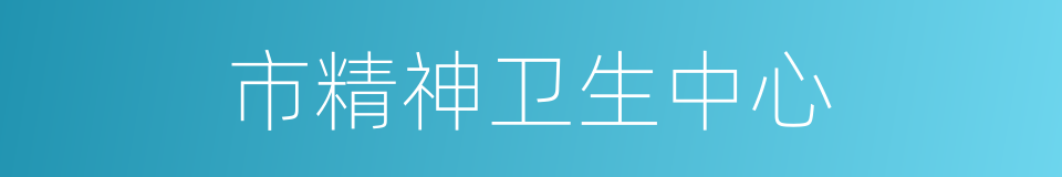 市精神卫生中心的同义词