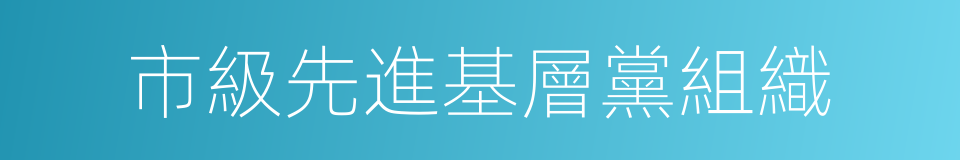 市級先進基層黨組織的同義詞