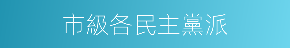 市級各民主黨派的同義詞