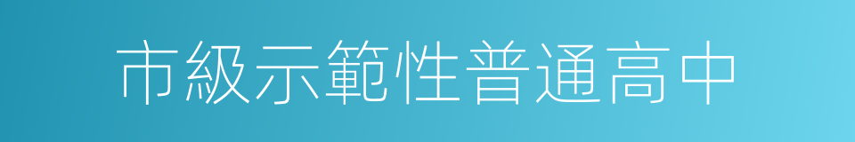 市級示範性普通高中的同義詞