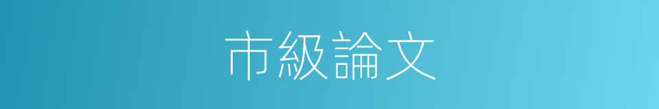市級論文的同義詞
