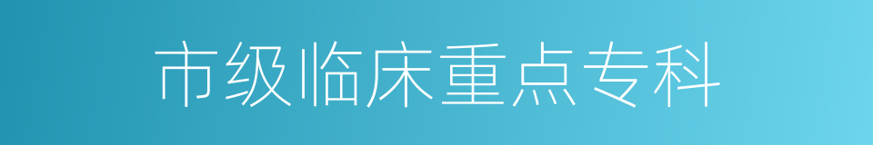 市级临床重点专科的同义词