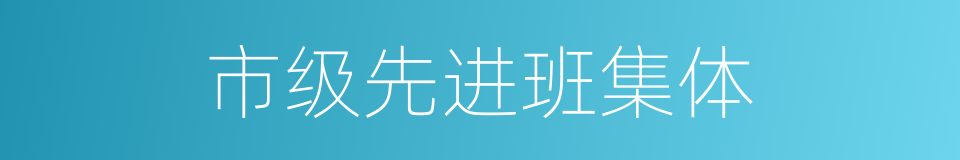 市级先进班集体的同义词