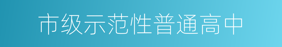 市级示范性普通高中的同义词