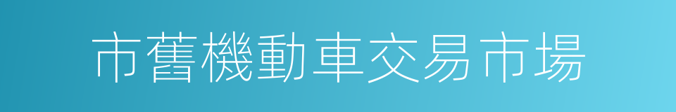 市舊機動車交易市場的同義詞