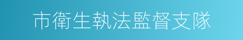 市衛生執法監督支隊的同義詞