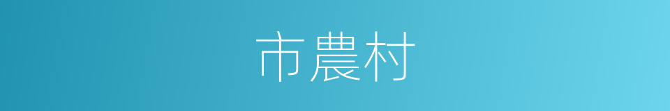 市農村的同義詞