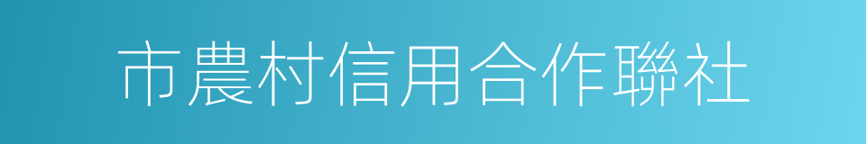 市農村信用合作聯社的同義詞