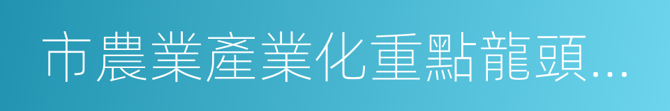 市農業產業化重點龍頭企業的同義詞