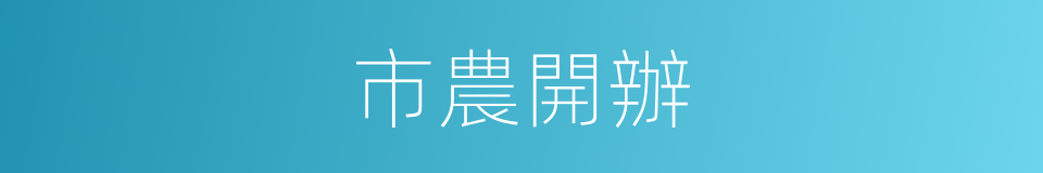 市農開辦的同義詞