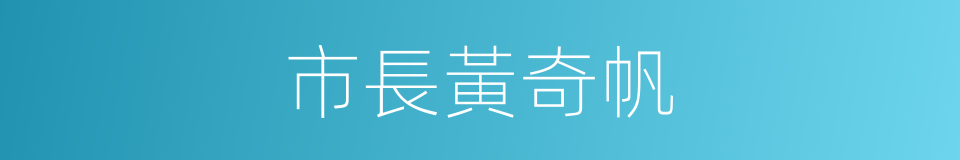 市長黃奇帆的同義詞