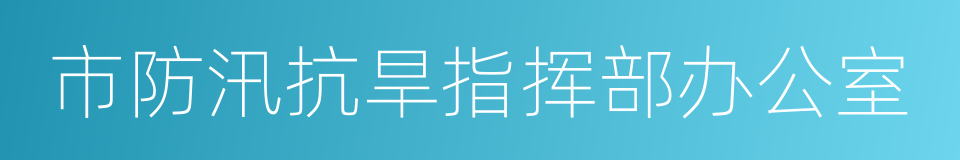 市防汛抗旱指挥部办公室的同义词