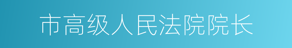 市高级人民法院院长的同义词