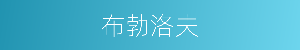 布勃洛夫的同义词