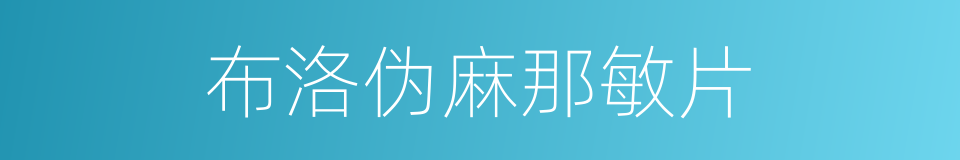 布洛伪麻那敏片的同义词