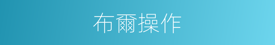 布爾操作的同義詞