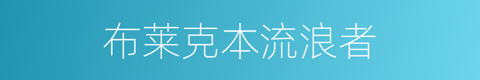 布莱克本流浪者的同义词