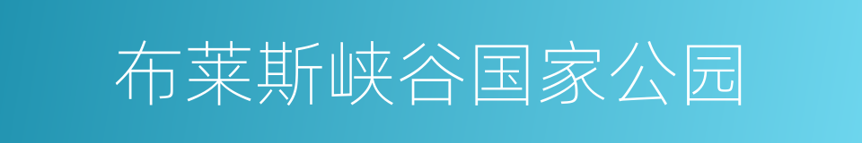 布莱斯峡谷国家公园的同义词