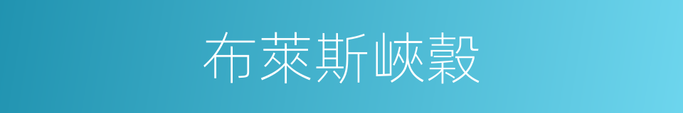 布萊斯峽穀的同義詞