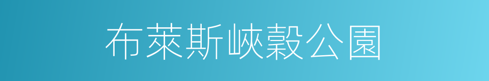 布萊斯峽穀公園的同義詞