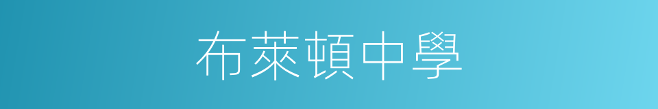 布萊頓中學的同義詞