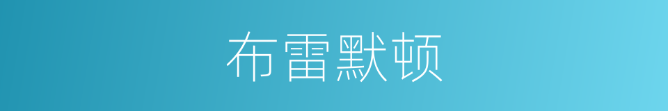 布雷默顿的同义词