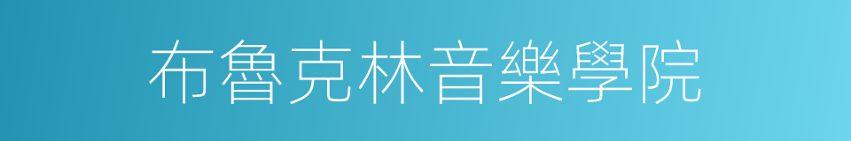 布魯克林音樂學院的同義詞