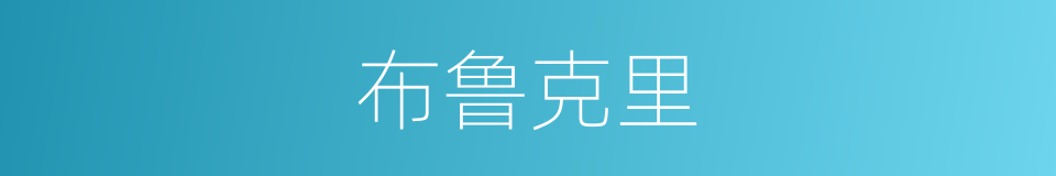 布鲁克里的同义词