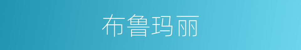 布鲁玛丽的同义词