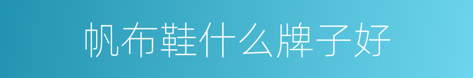 帆布鞋什么牌子好的同义词