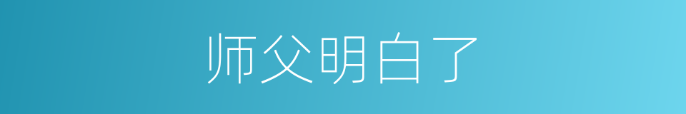 师父明白了的同义词