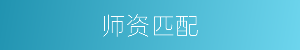 师资匹配的同义词