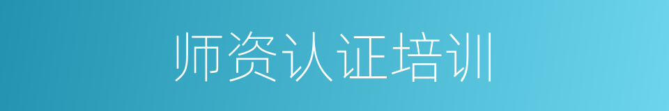 师资认证培训的同义词