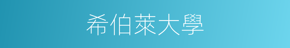 希伯萊大學的同義詞
