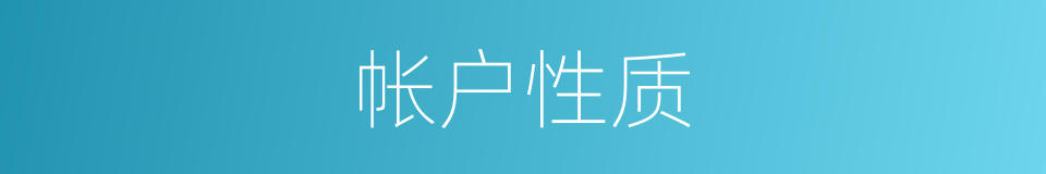 帐户性质的同义词