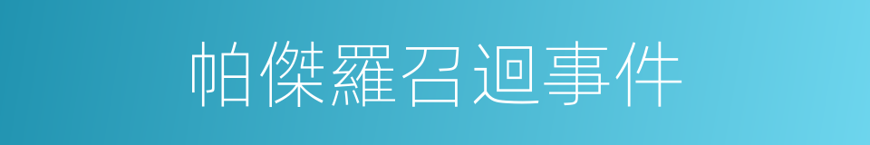 帕傑羅召迴事件的同義詞
