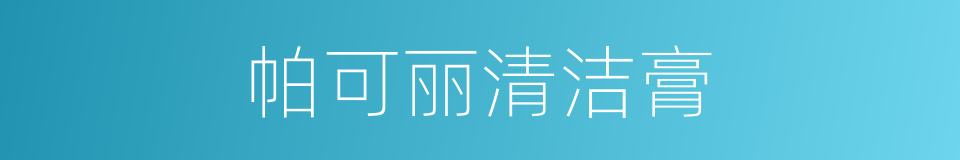 帕可丽清洁膏的同义词