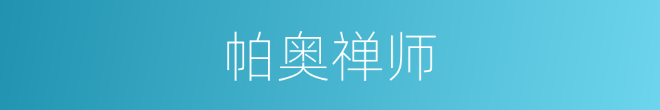 帕奥禅师的同义词