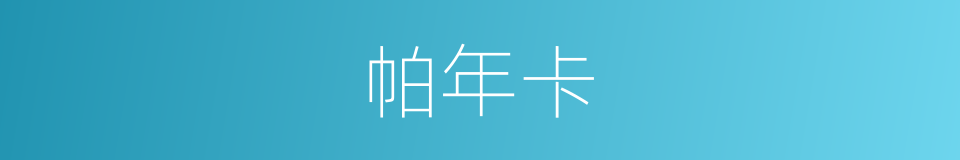 帕年卡的同义词